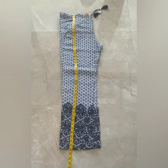 Tory Burch Linen Straight Leg Pull On Drawstring Tassel Pant Blue
Floral Size M - Picture 2 of 9